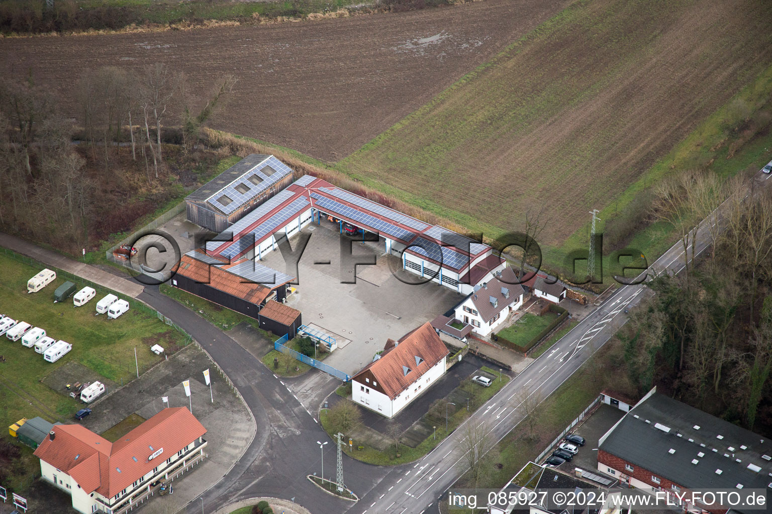 Kandel in the state Rhineland-Palatinate, Germany viewn from the air