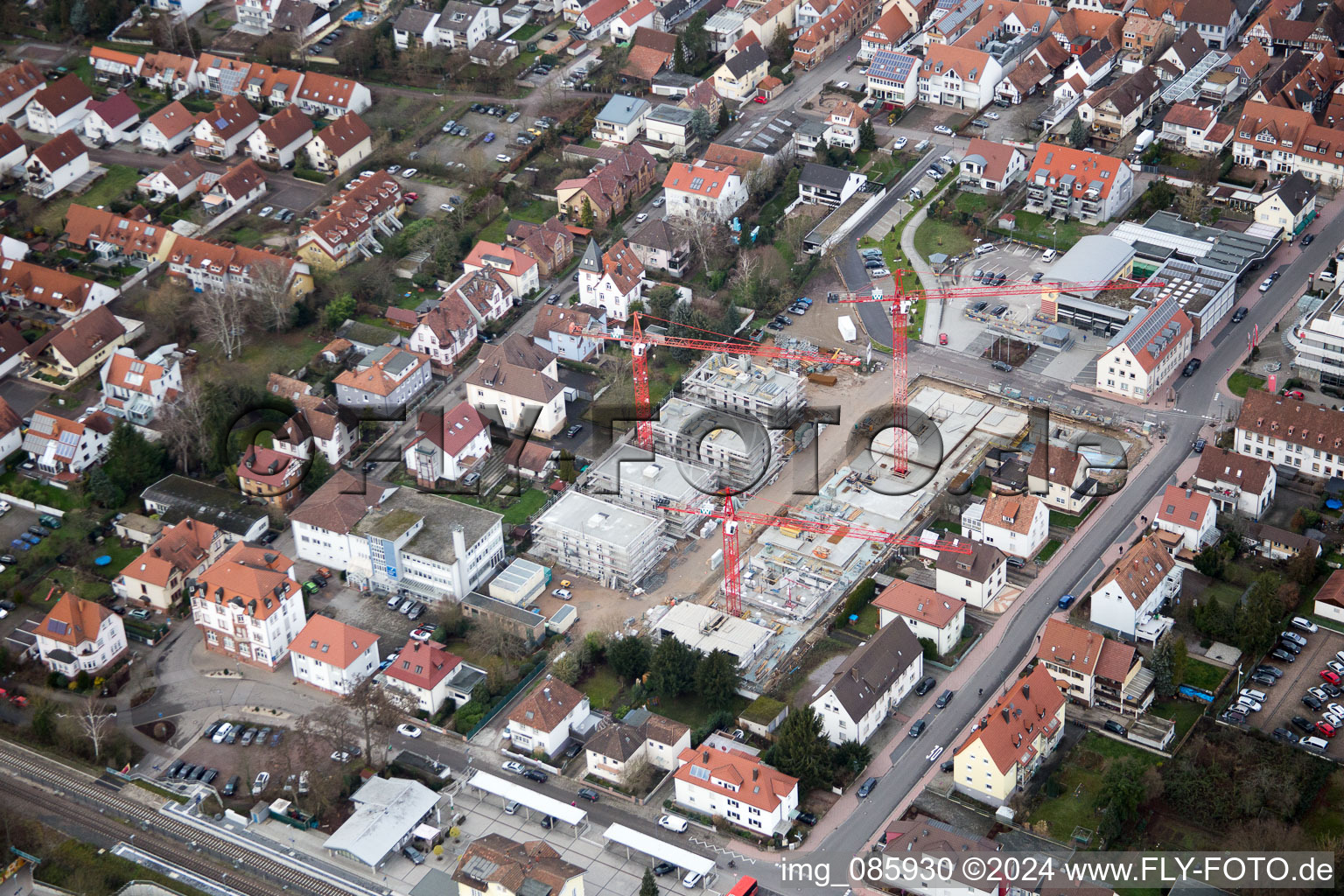 Kandel in the state Rhineland-Palatinate, Germany from the drone perspective