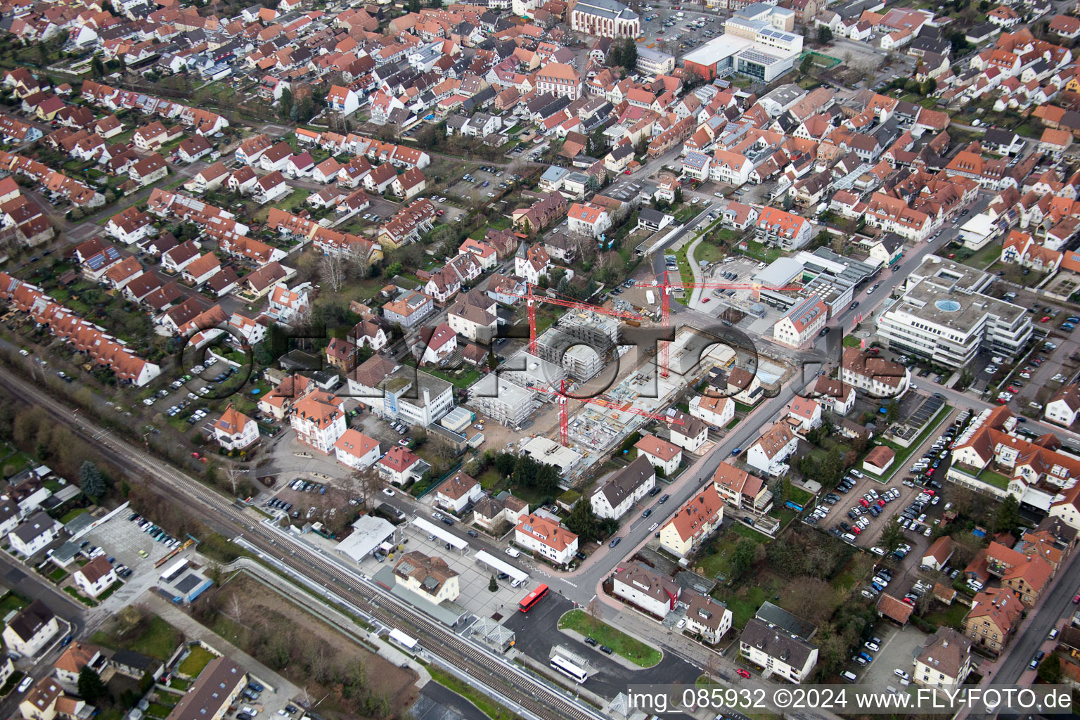 Kandel in the state Rhineland-Palatinate, Germany seen from a drone