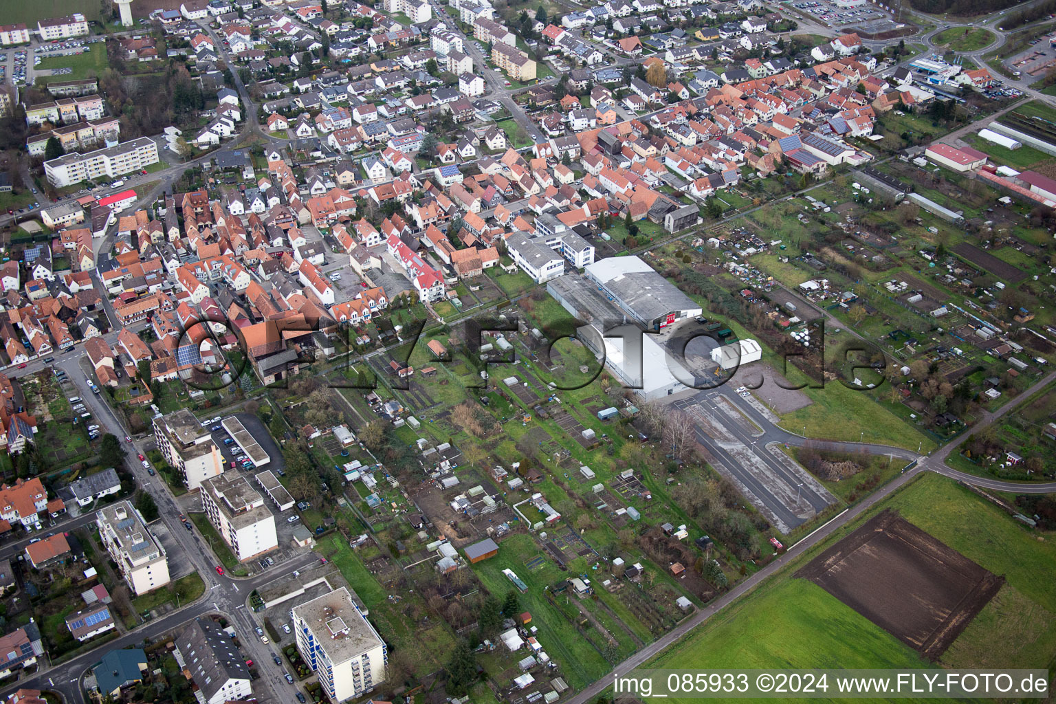 Aerial view of Kandel in the state Rhineland-Palatinate, Germany