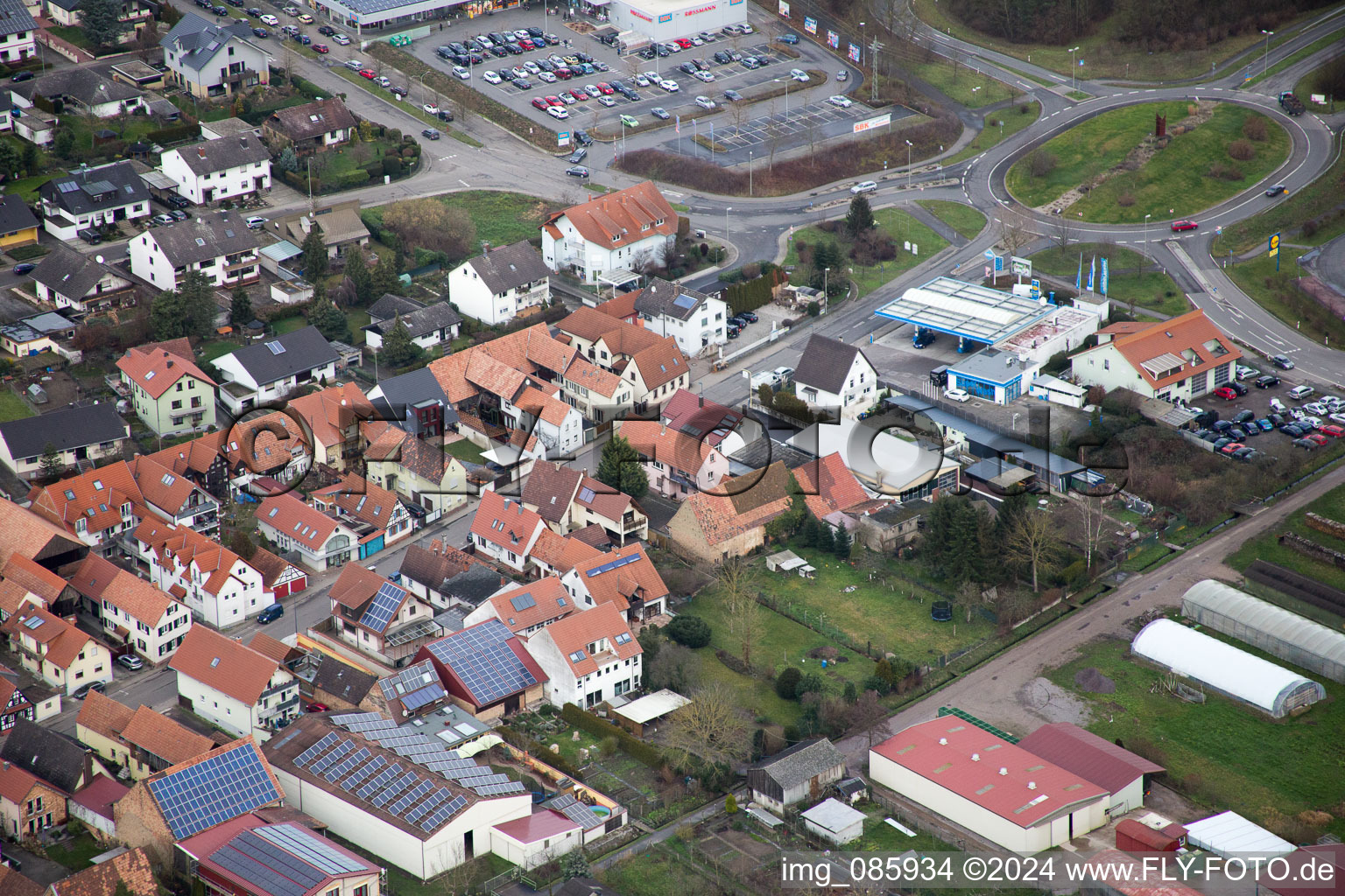 Aerial photograpy of Kandel in the state Rhineland-Palatinate, Germany