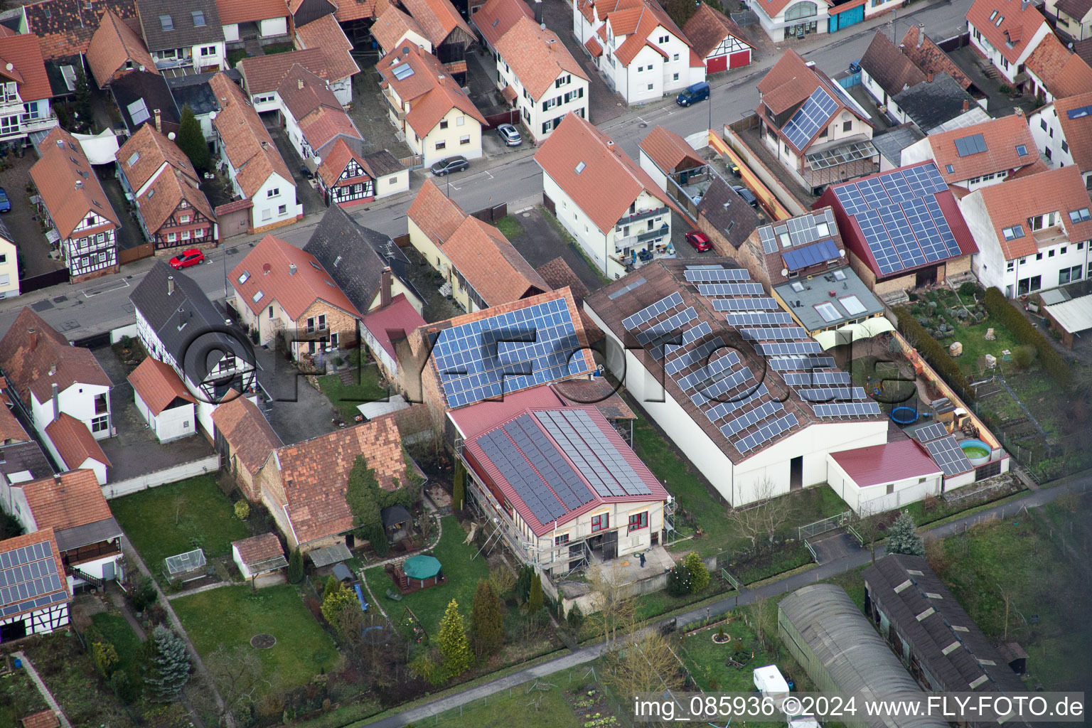 Kandel in the state Rhineland-Palatinate, Germany from above