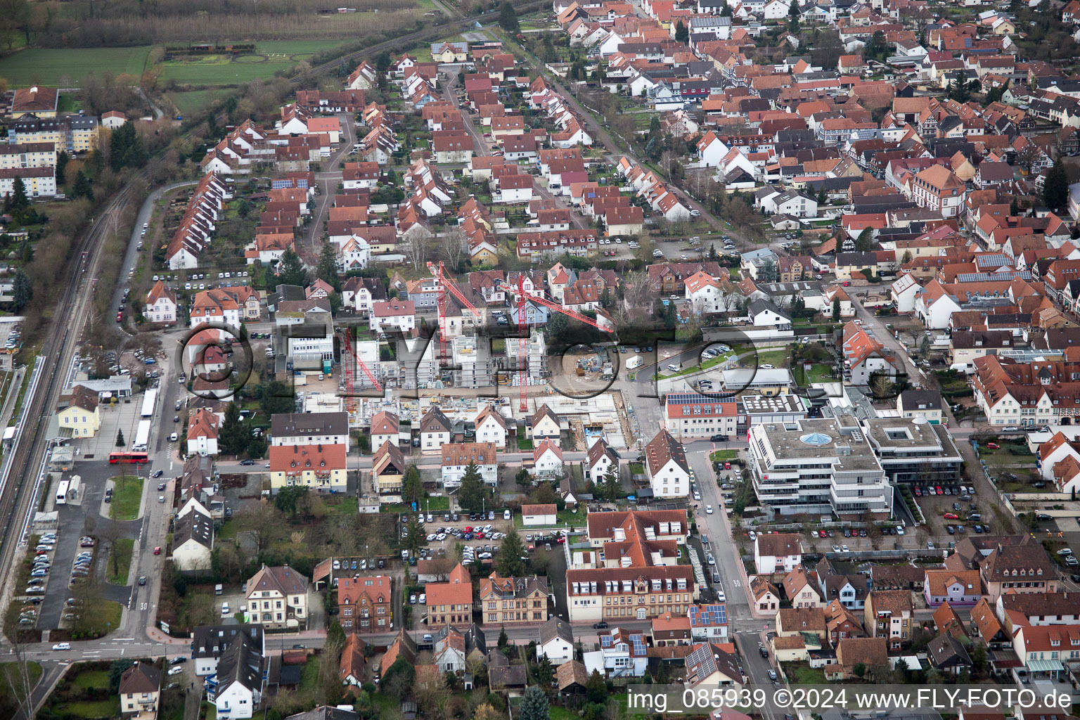 Kandel in the state Rhineland-Palatinate, Germany seen from above