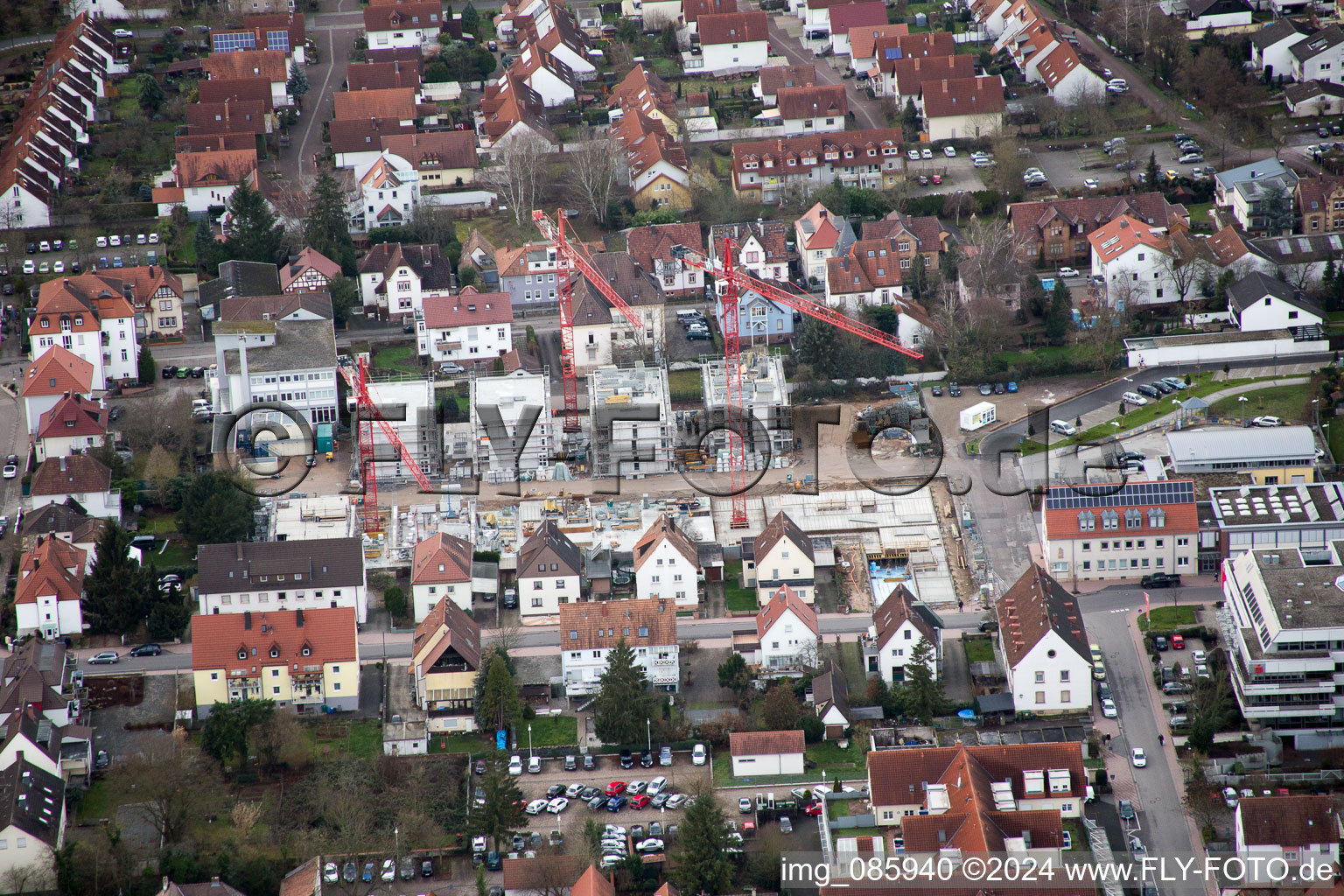 Kandel in the state Rhineland-Palatinate, Germany from the plane