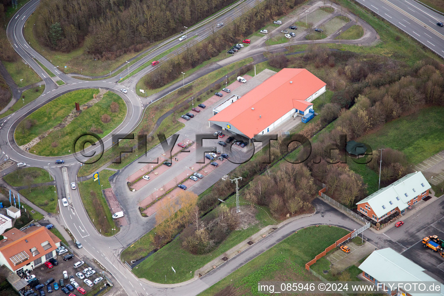 Kandel in the state Rhineland-Palatinate, Germany from a drone