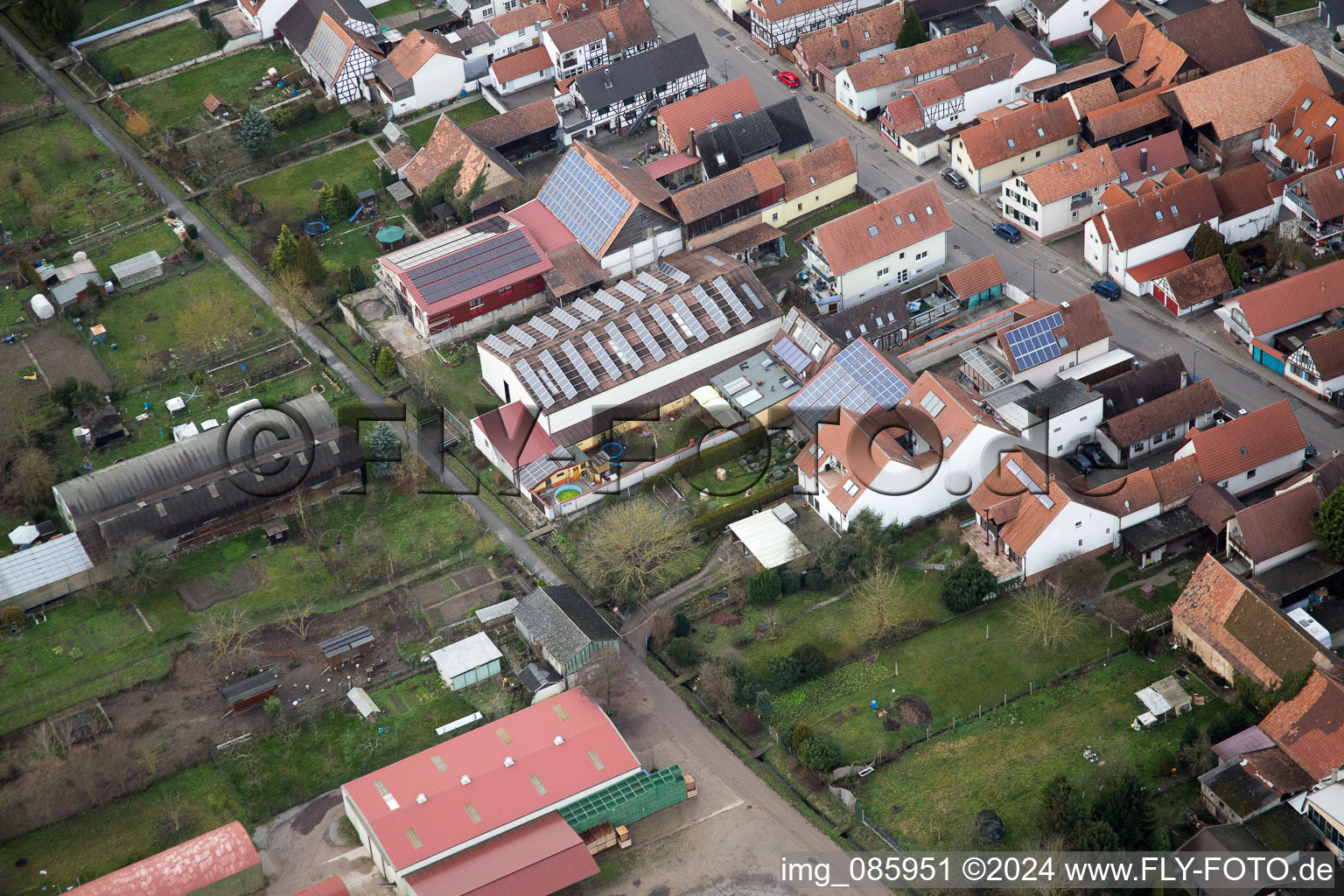 Kandel in the state Rhineland-Palatinate, Germany from above