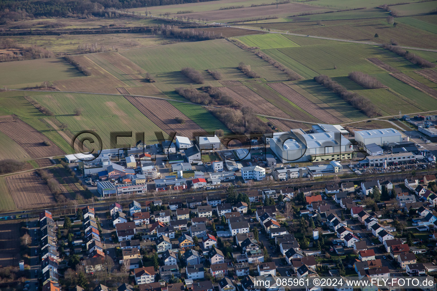 Commercial ring in the district Mörsch in Rheinstetten in the state Baden-Wuerttemberg, Germany