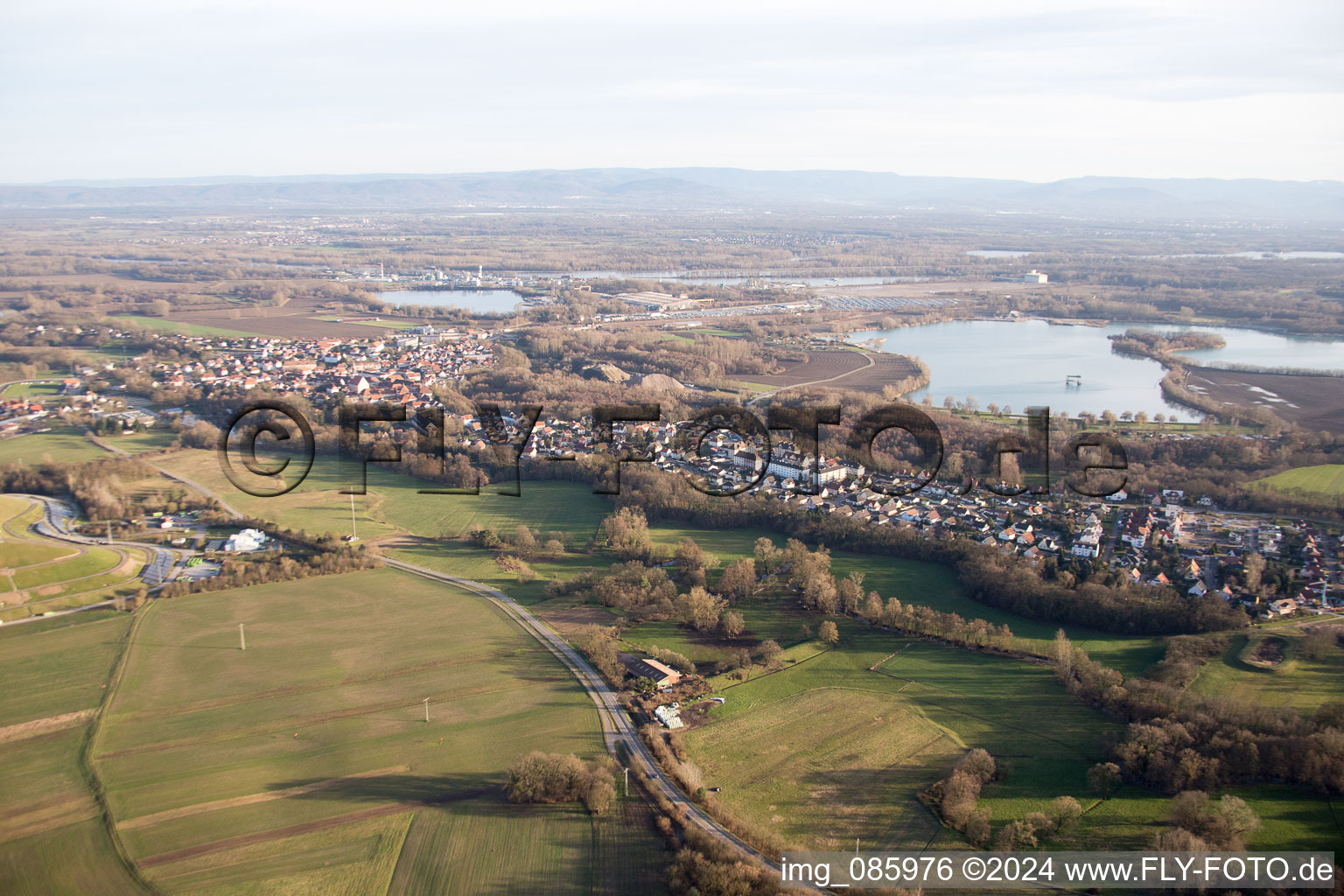 Lauterbourg in the state Bas-Rhin, France from the plane