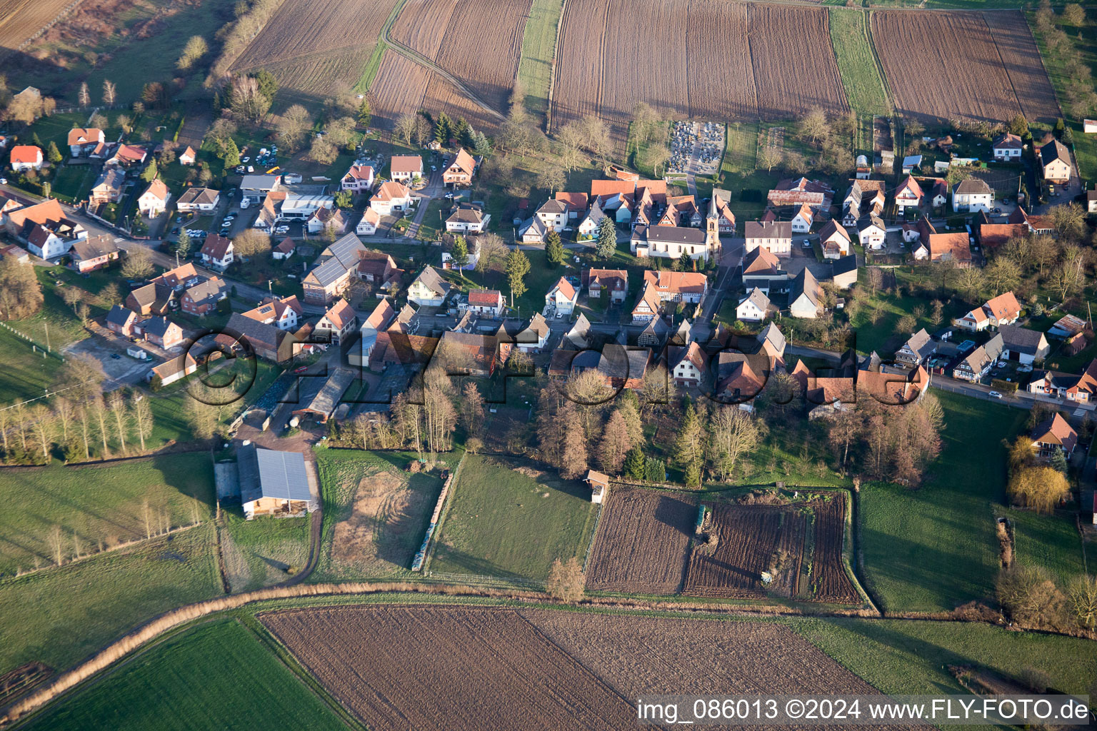 Siegen in the state Bas-Rhin, France seen from above