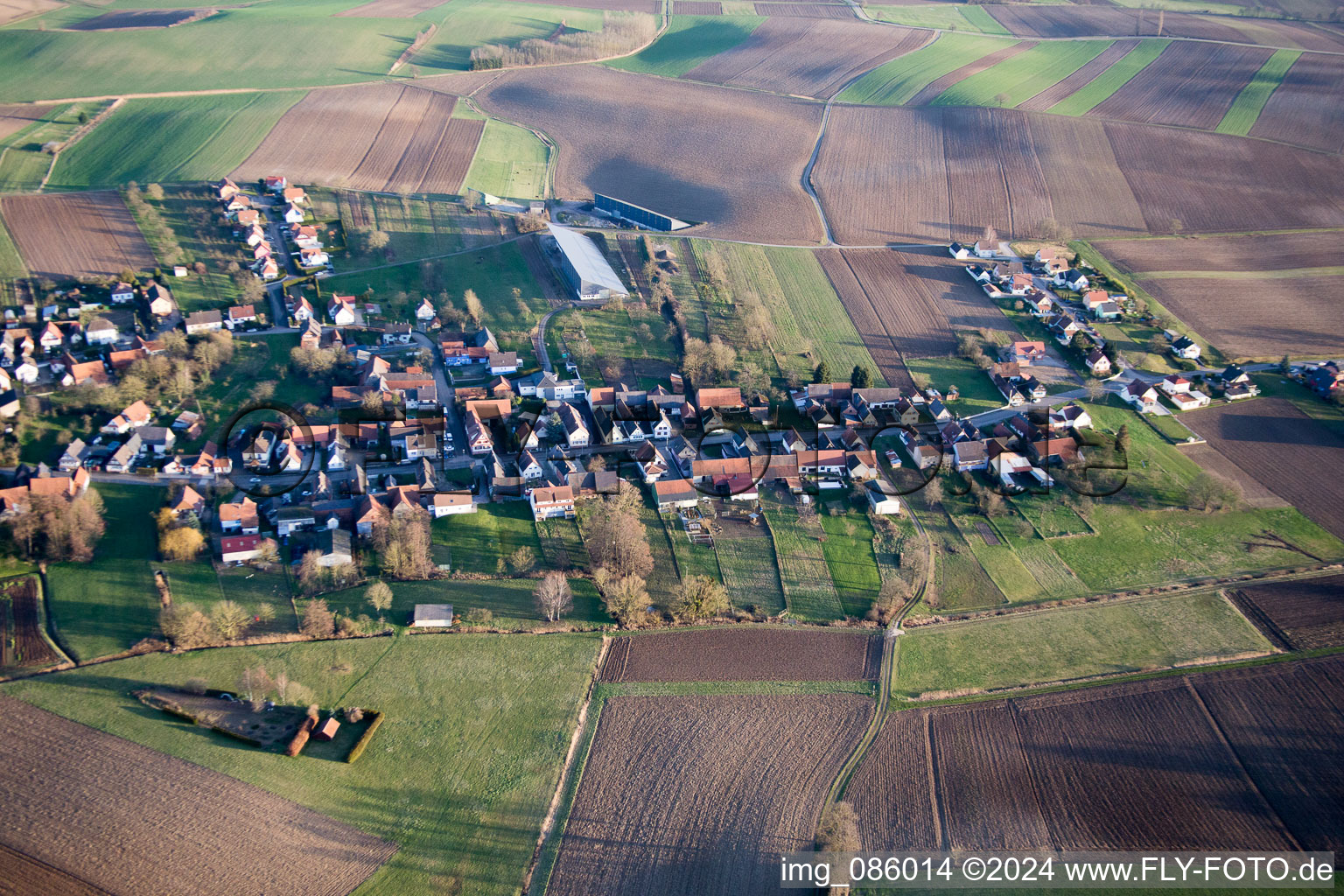 Siegen in the state Bas-Rhin, France from the plane