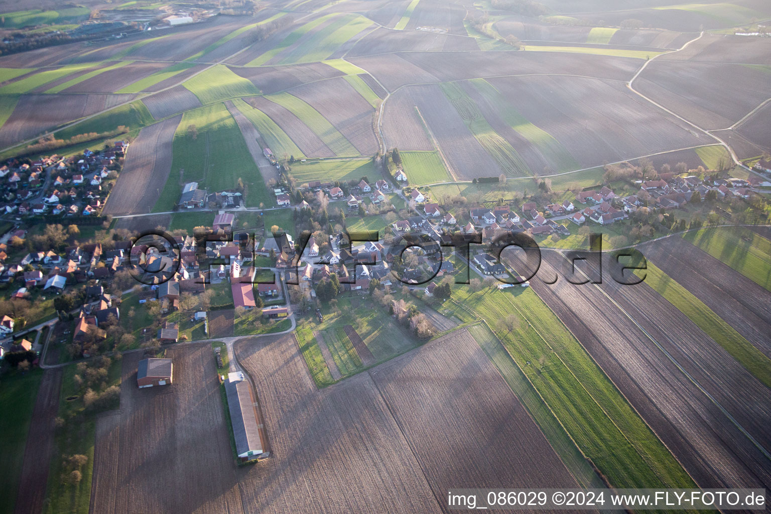 Wintzenbach in the state Bas-Rhin, France from the plane