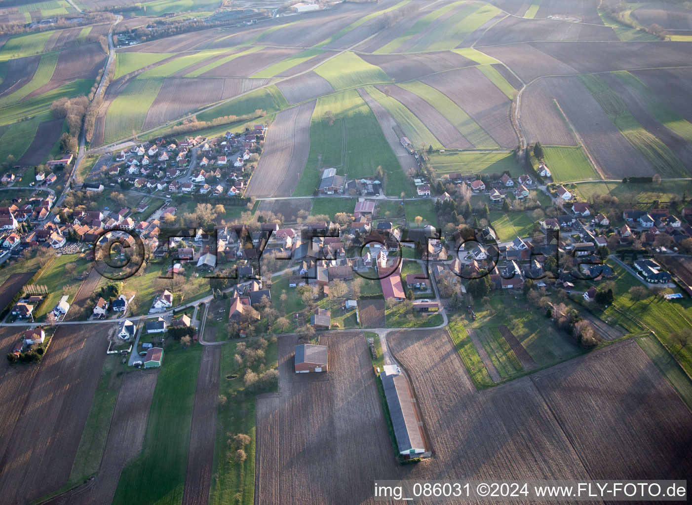 Bird's eye view of Wintzenbach in the state Bas-Rhin, France