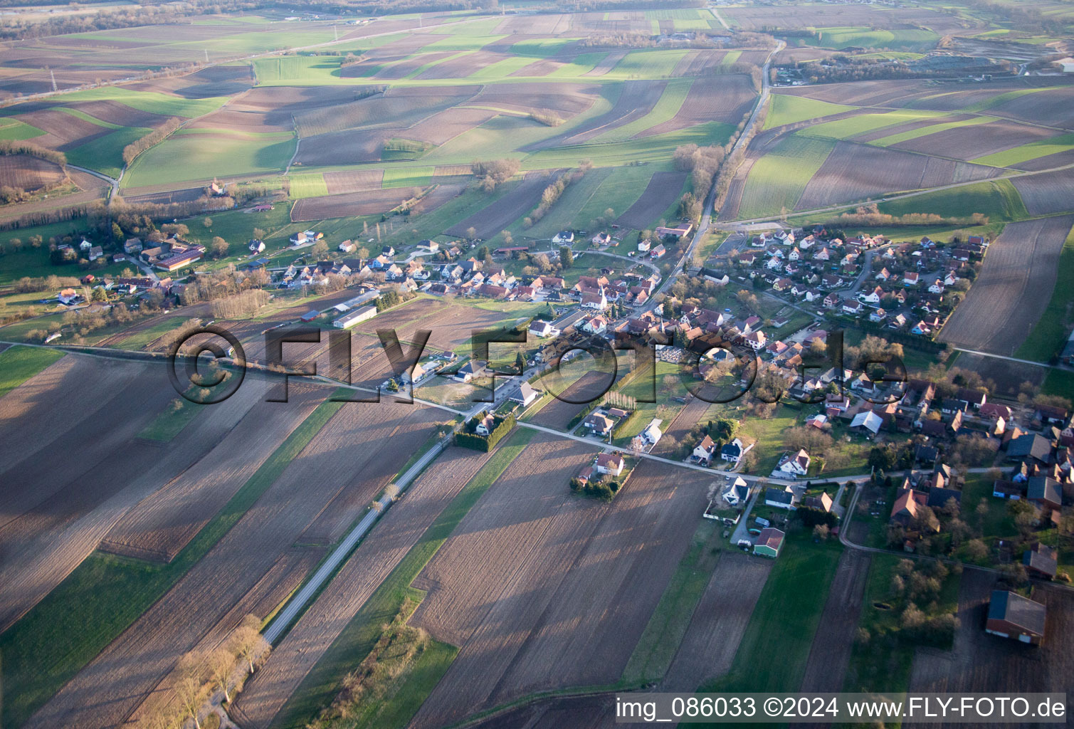 Drone recording of Wintzenbach in the state Bas-Rhin, France