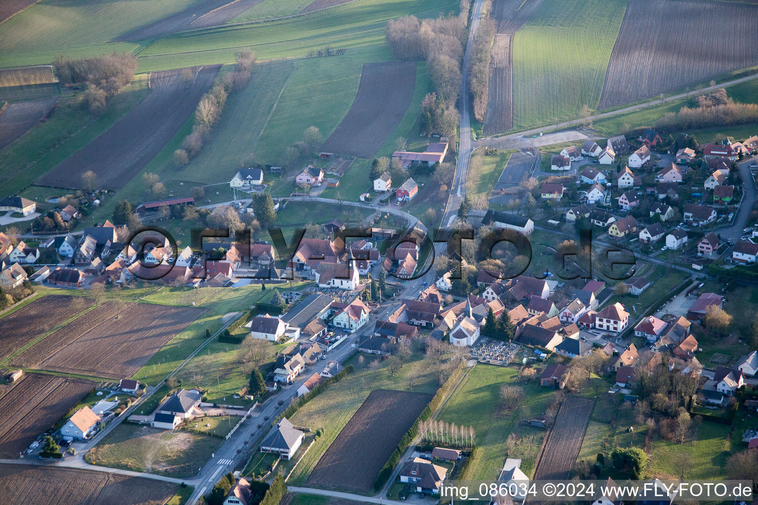 Drone image of Wintzenbach in the state Bas-Rhin, France