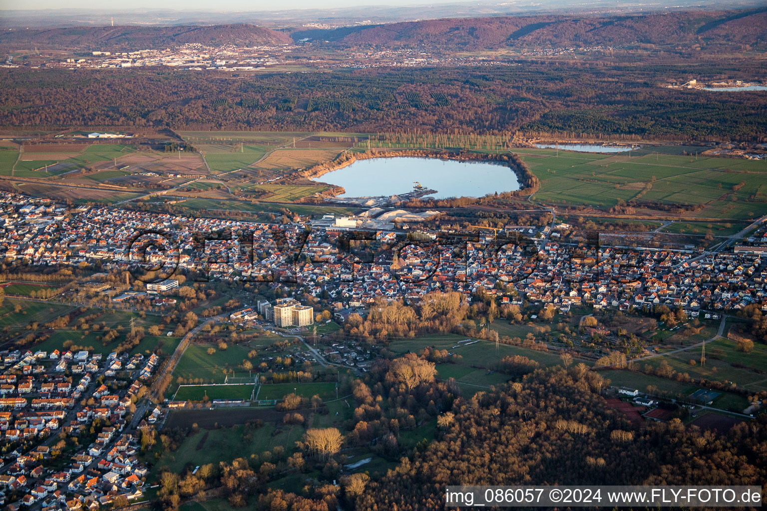 From the west in Durmersheim in the state Baden-Wuerttemberg, Germany