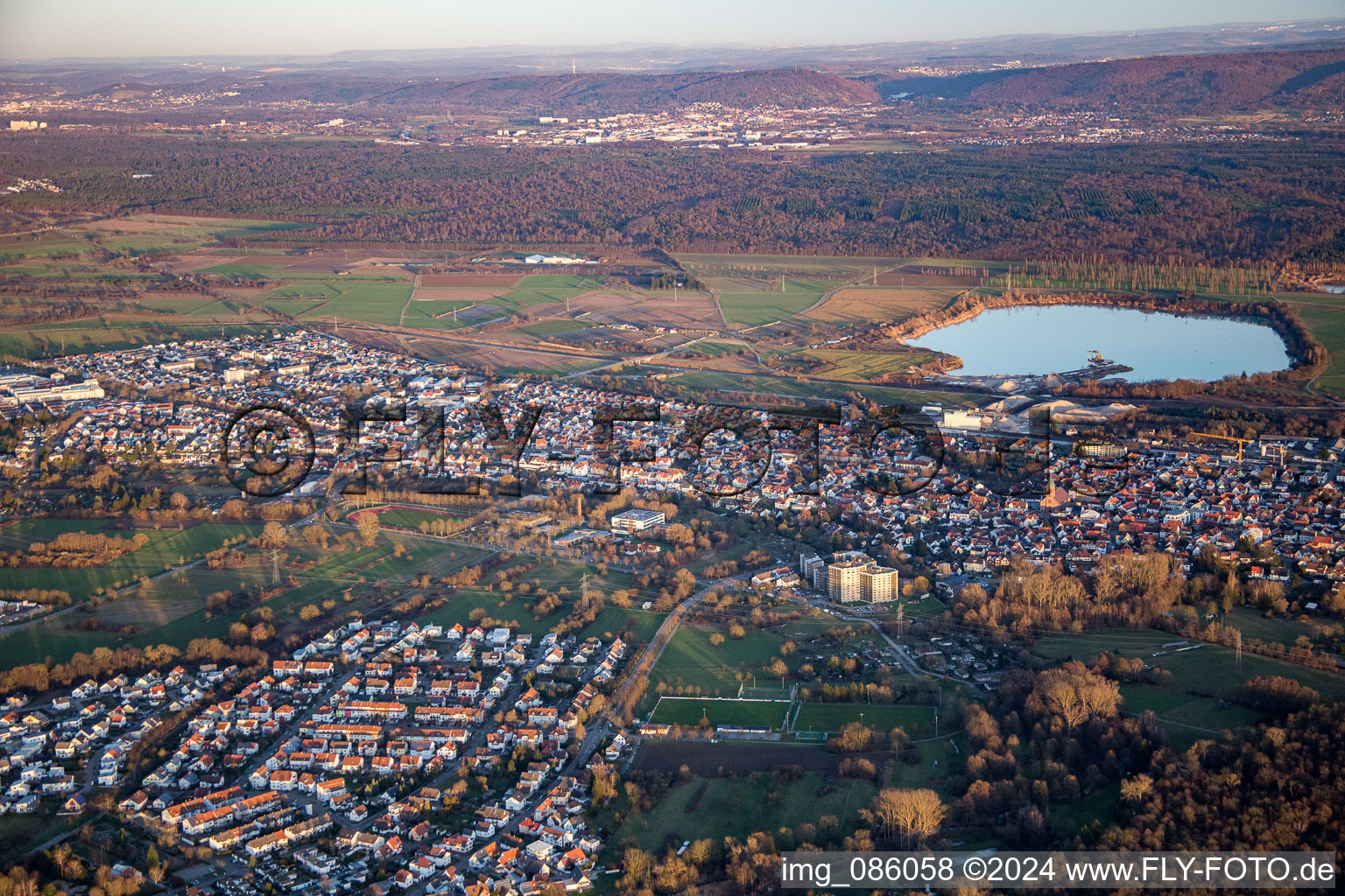 From the southwest in Durmersheim in the state Baden-Wuerttemberg, Germany