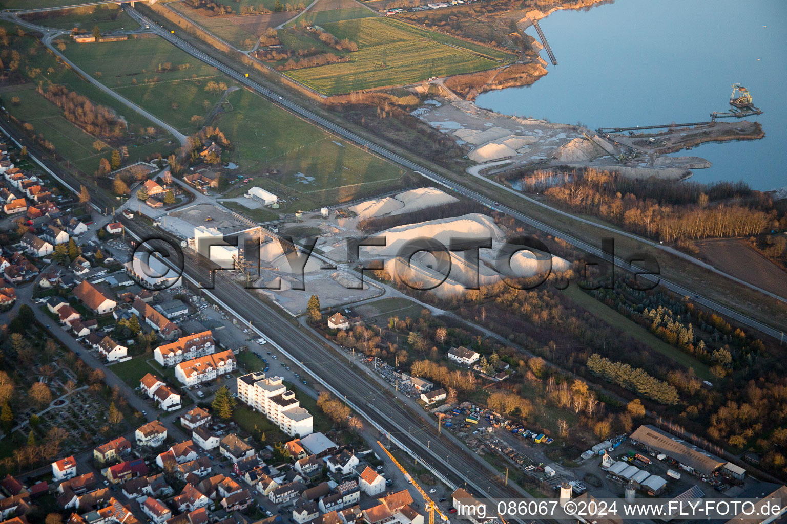 Gravel works Wilhem Stürmlinger & Sons in Durmersheim in the state Baden-Wuerttemberg, Germany