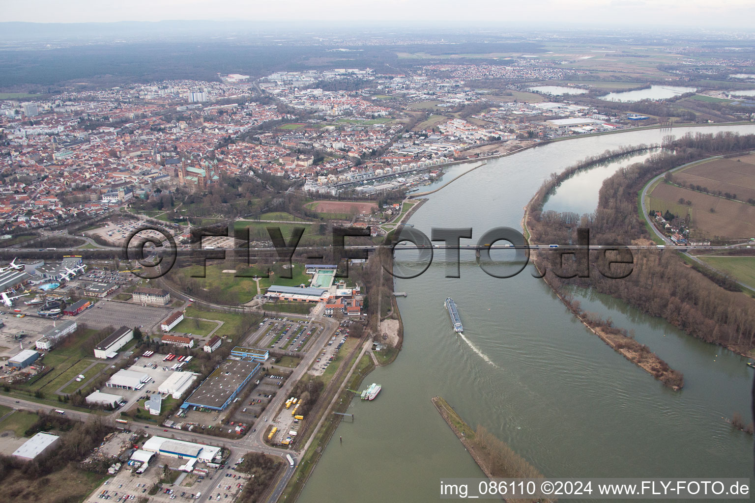 Speyer in the state Rhineland-Palatinate, Germany from the drone perspective