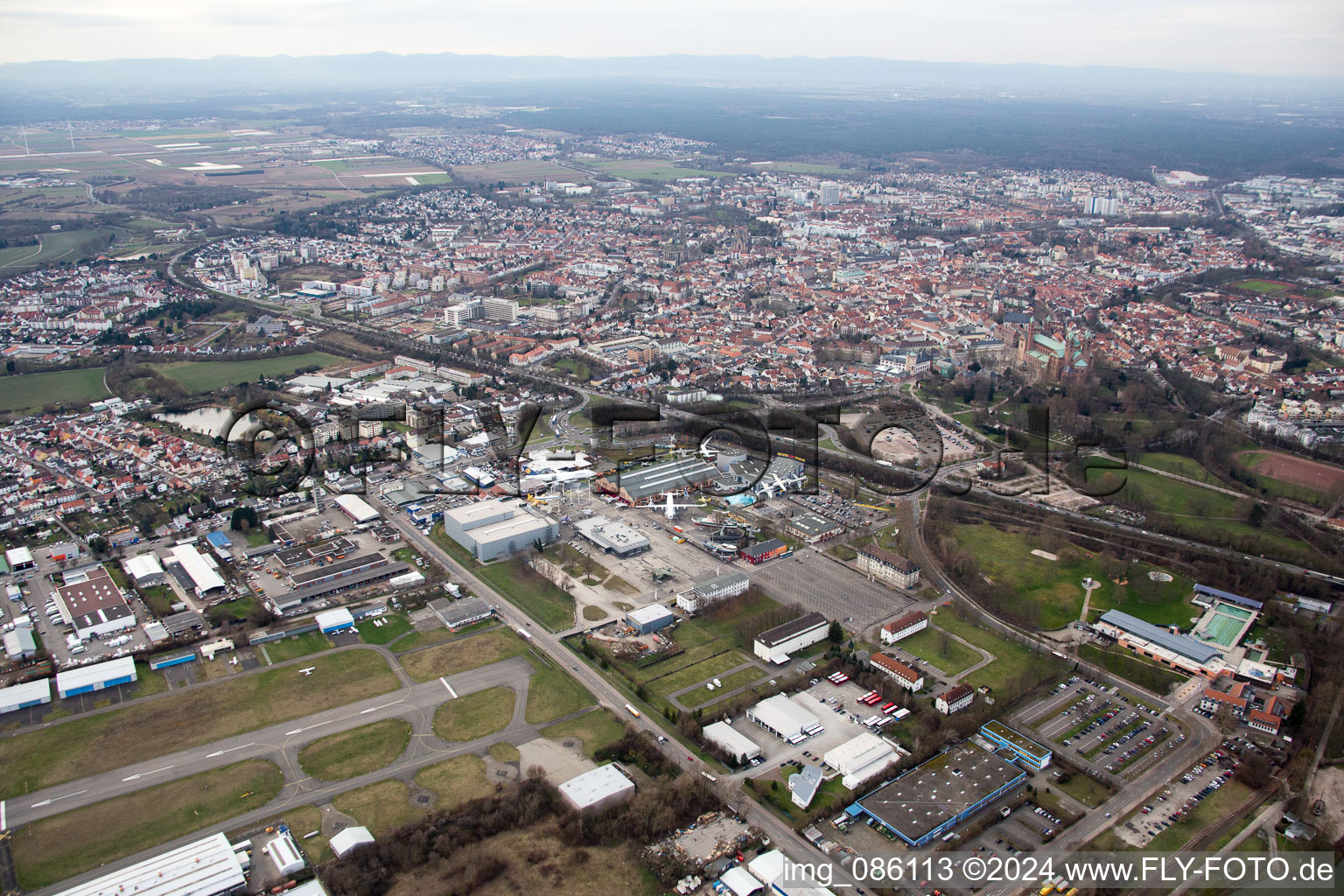 Speyer in the state Rhineland-Palatinate, Germany from a drone