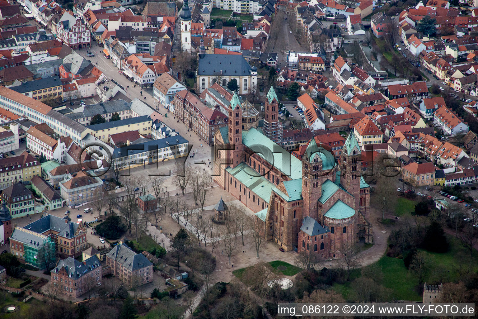 Church building of the cathedral of Dom zu Speyer in Speyer in the state Rhineland-Palatinate