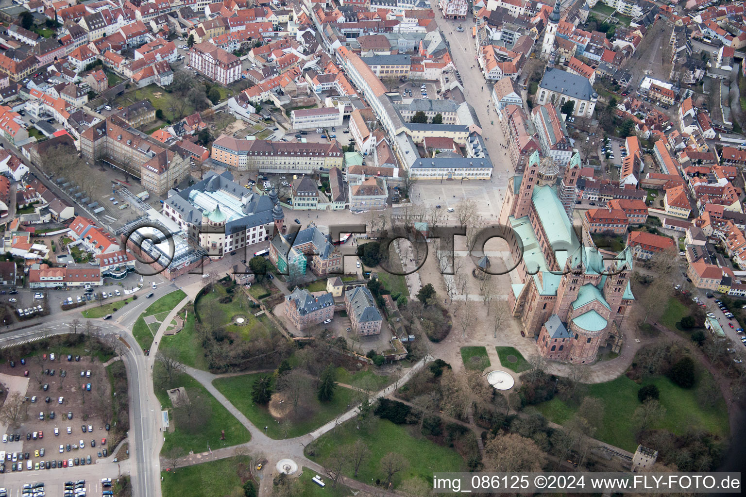 Speyer in the state Rhineland-Palatinate, Germany seen from a drone