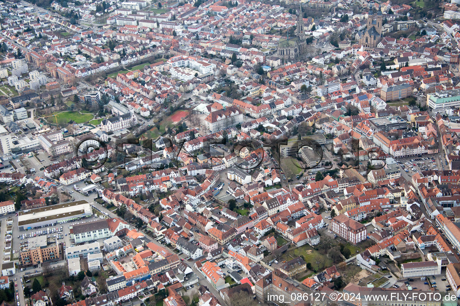 Aerial photograpy of Speyer in the state Rhineland-Palatinate, Germany