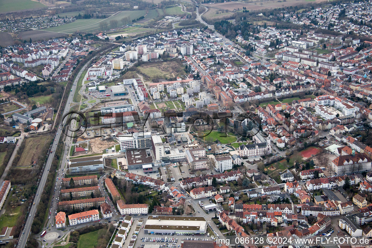 Oblique view of Speyer in the state Rhineland-Palatinate, Germany