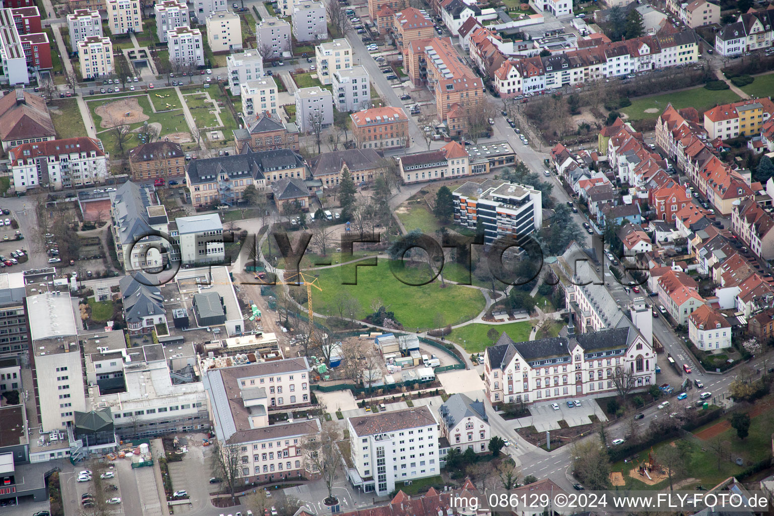 Speyer in the state Rhineland-Palatinate, Germany from above