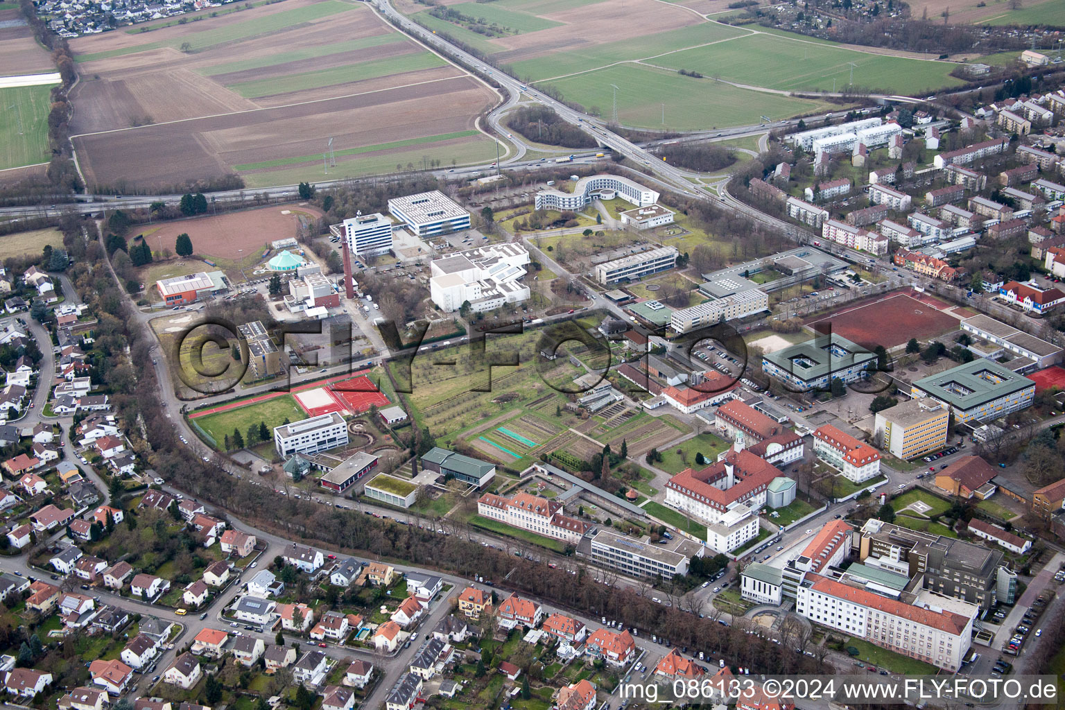 Speyer in the state Rhineland-Palatinate, Germany seen from above