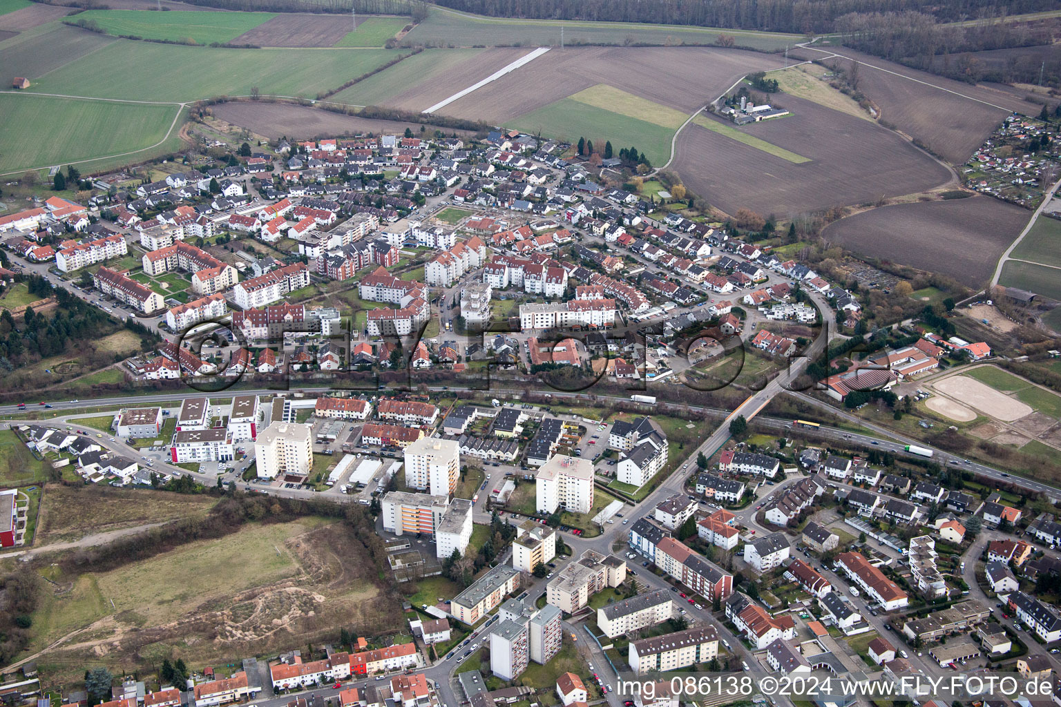 Speyer in the state Rhineland-Palatinate, Germany viewn from the air