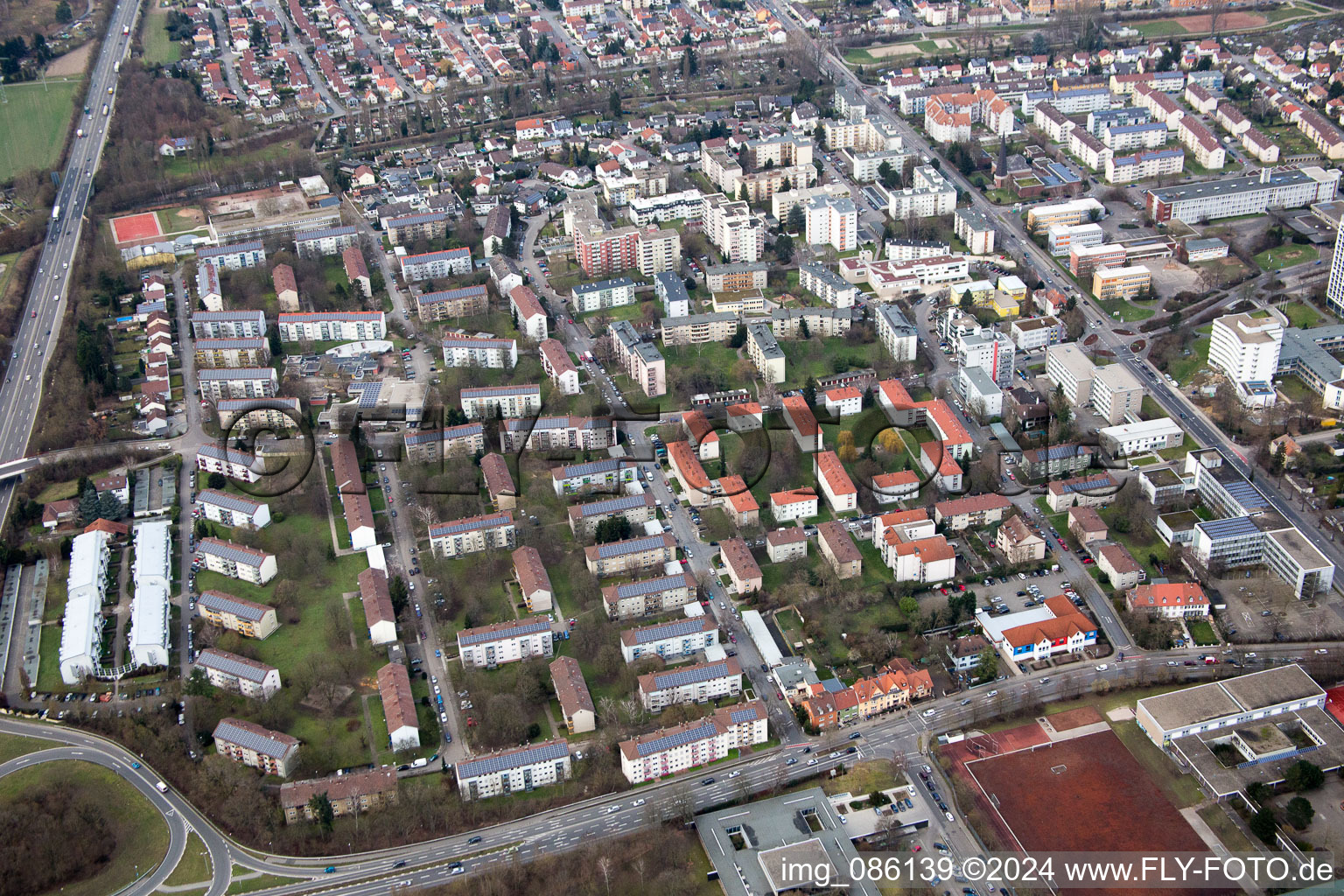 Drone recording of Speyer in the state Rhineland-Palatinate, Germany