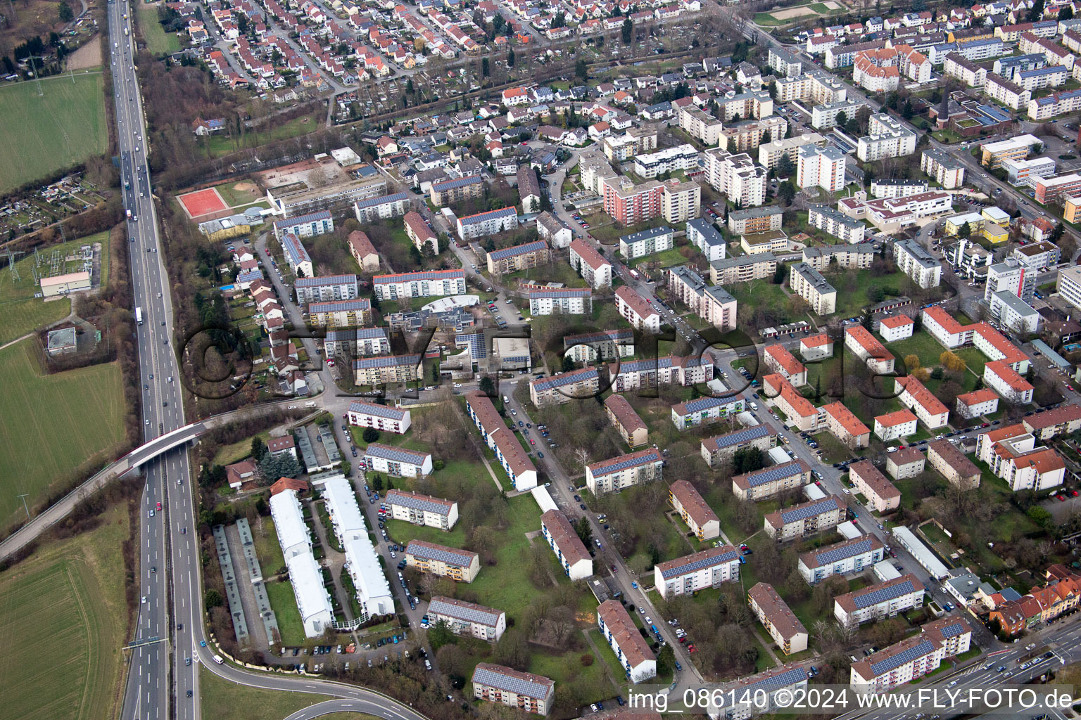 Drone image of Speyer in the state Rhineland-Palatinate, Germany