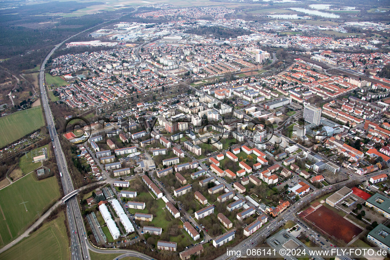 Speyer in the state Rhineland-Palatinate, Germany from the drone perspective