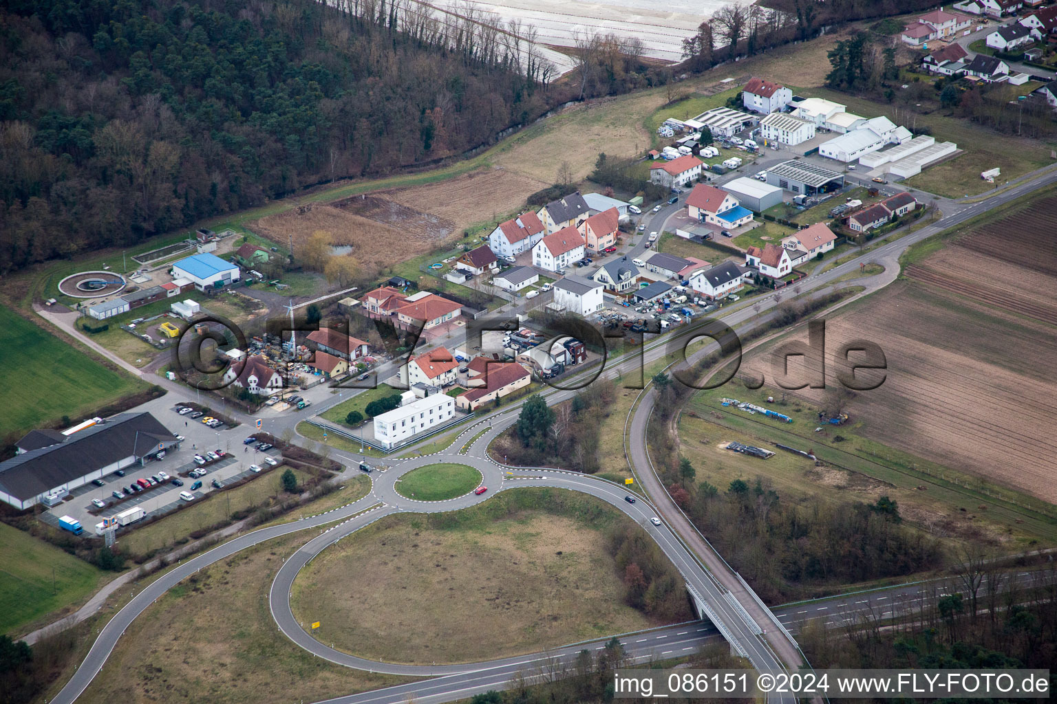 Hanhofen in the state Rhineland-Palatinate, Germany out of the air