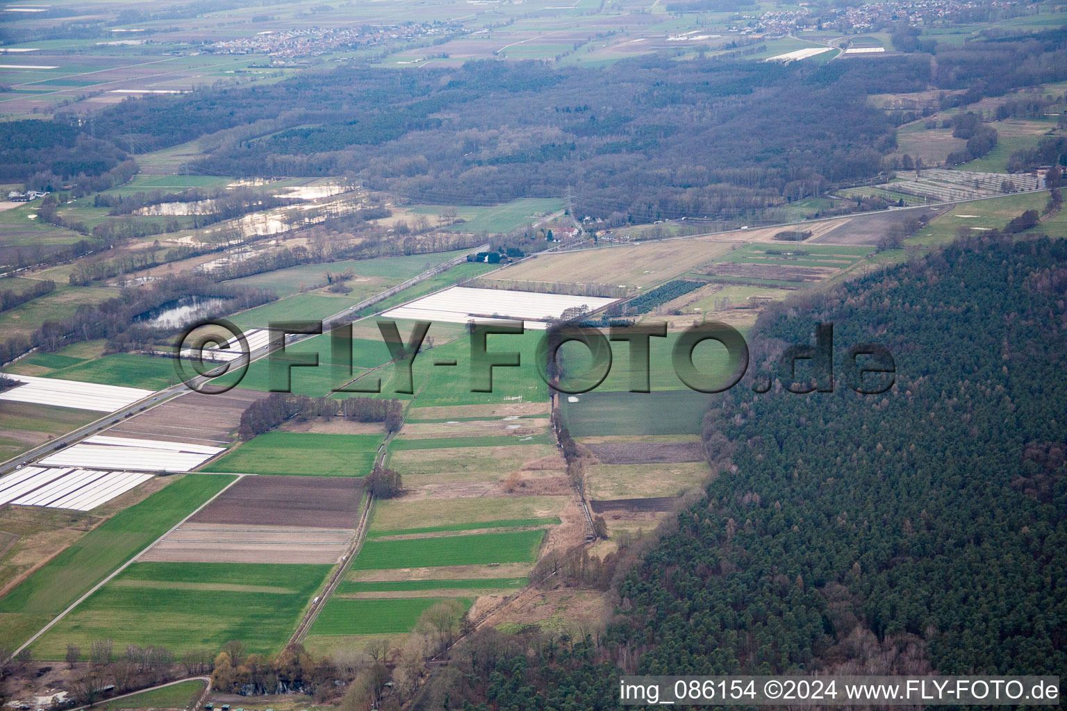 Hanhofen in the state Rhineland-Palatinate, Germany from the plane