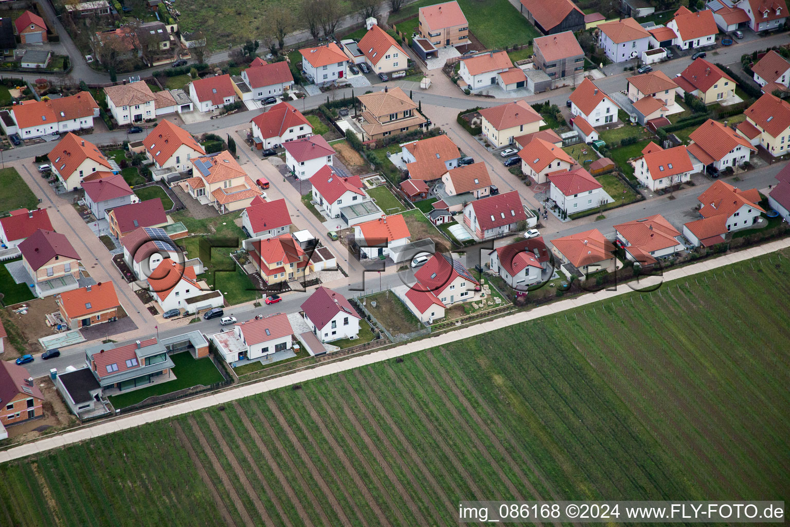 Essingen in the state Rhineland-Palatinate, Germany from above