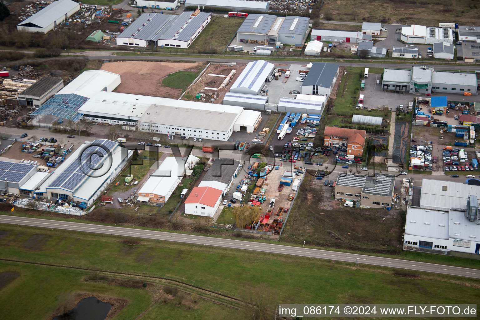 Offenbach an der Queich in the state Rhineland-Palatinate, Germany out of the air