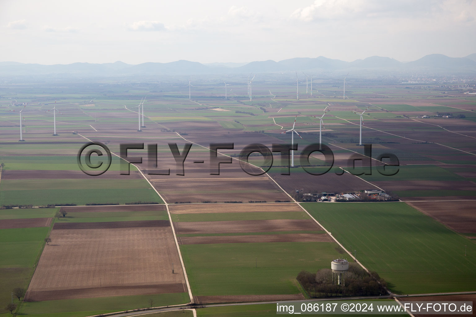 Rülzheim in the state Rhineland-Palatinate, Germany seen from above