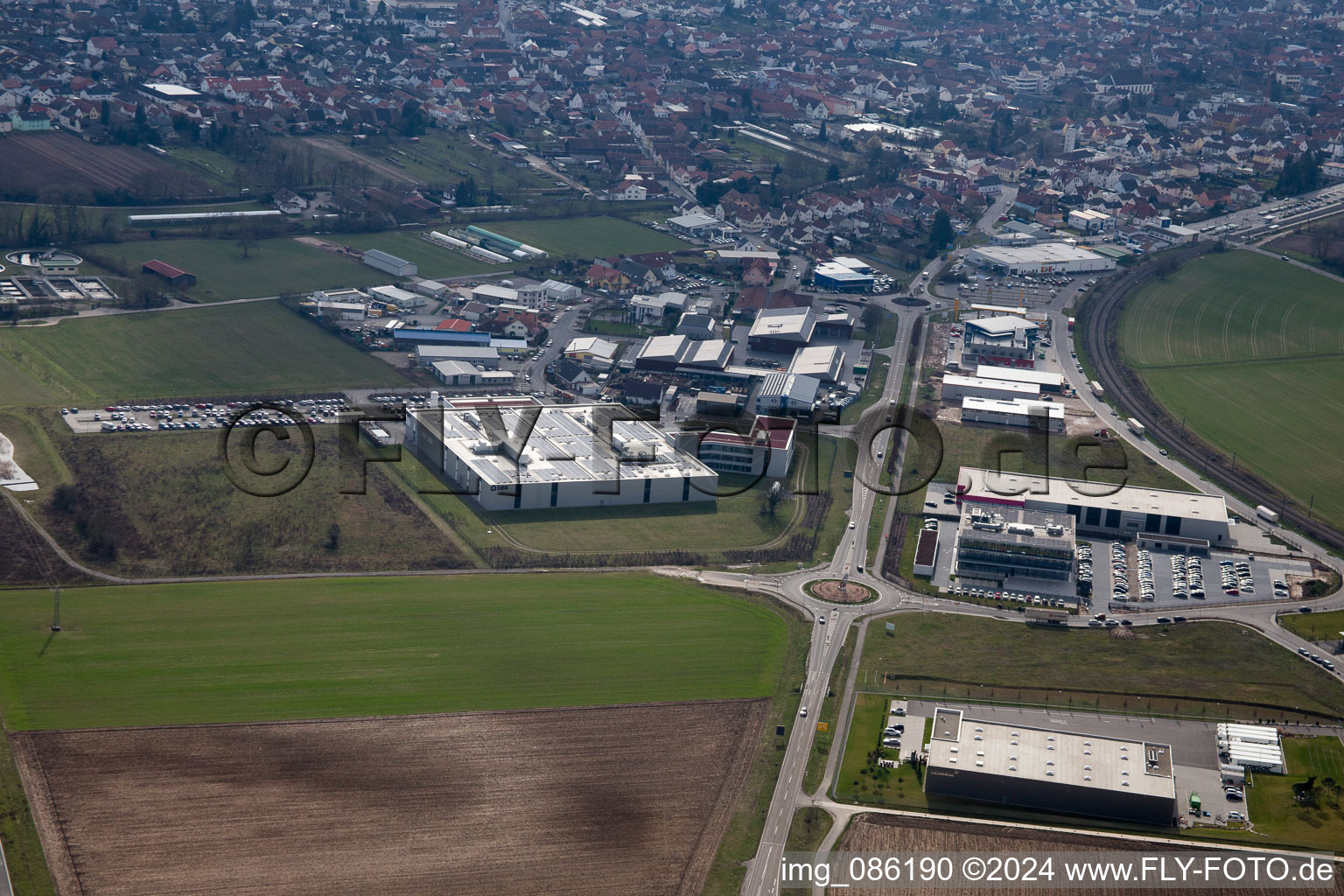 Rülzheim in the state Rhineland-Palatinate, Germany viewn from the air