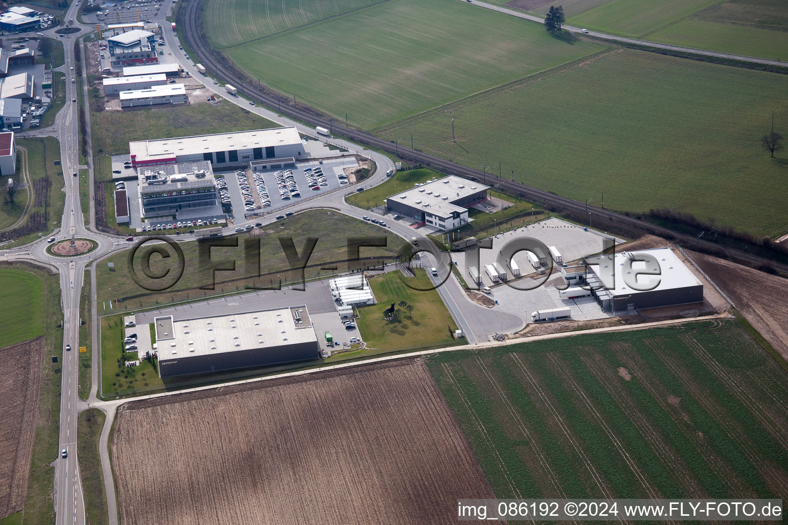 Drone image of Rülzheim in the state Rhineland-Palatinate, Germany