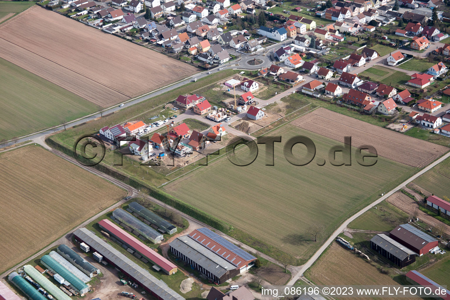 Hördt in the state Rhineland-Palatinate, Germany seen from above