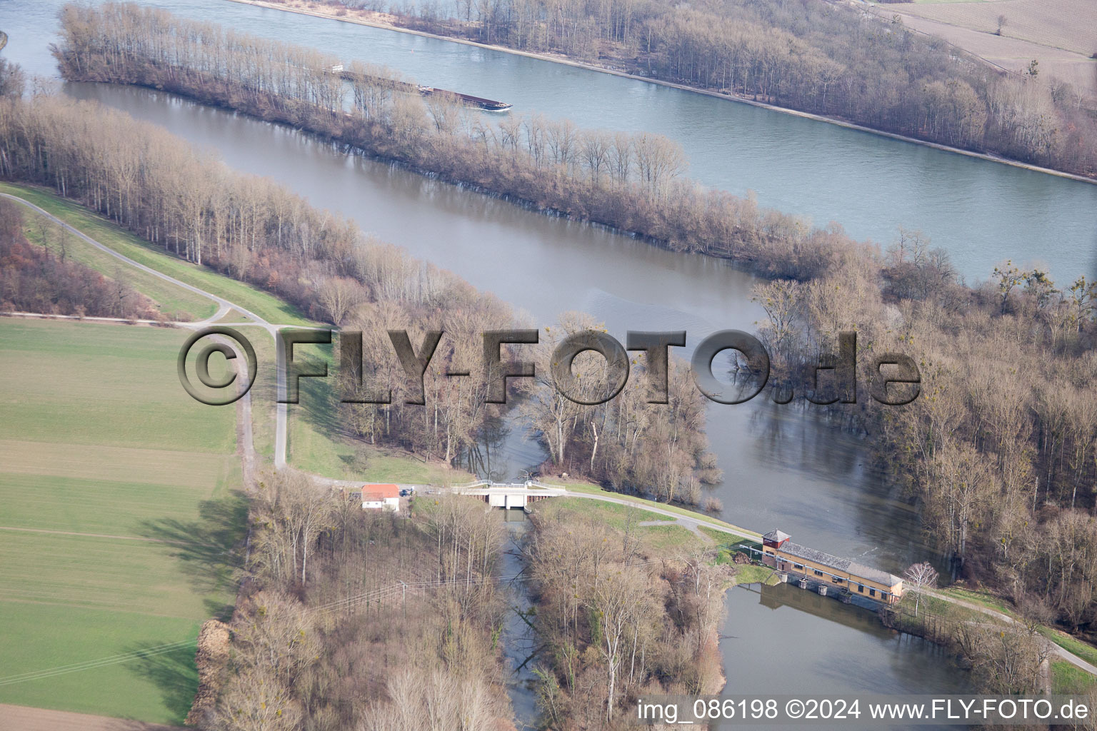 District Sondernheim in Germersheim in the state Rhineland-Palatinate, Germany seen from above