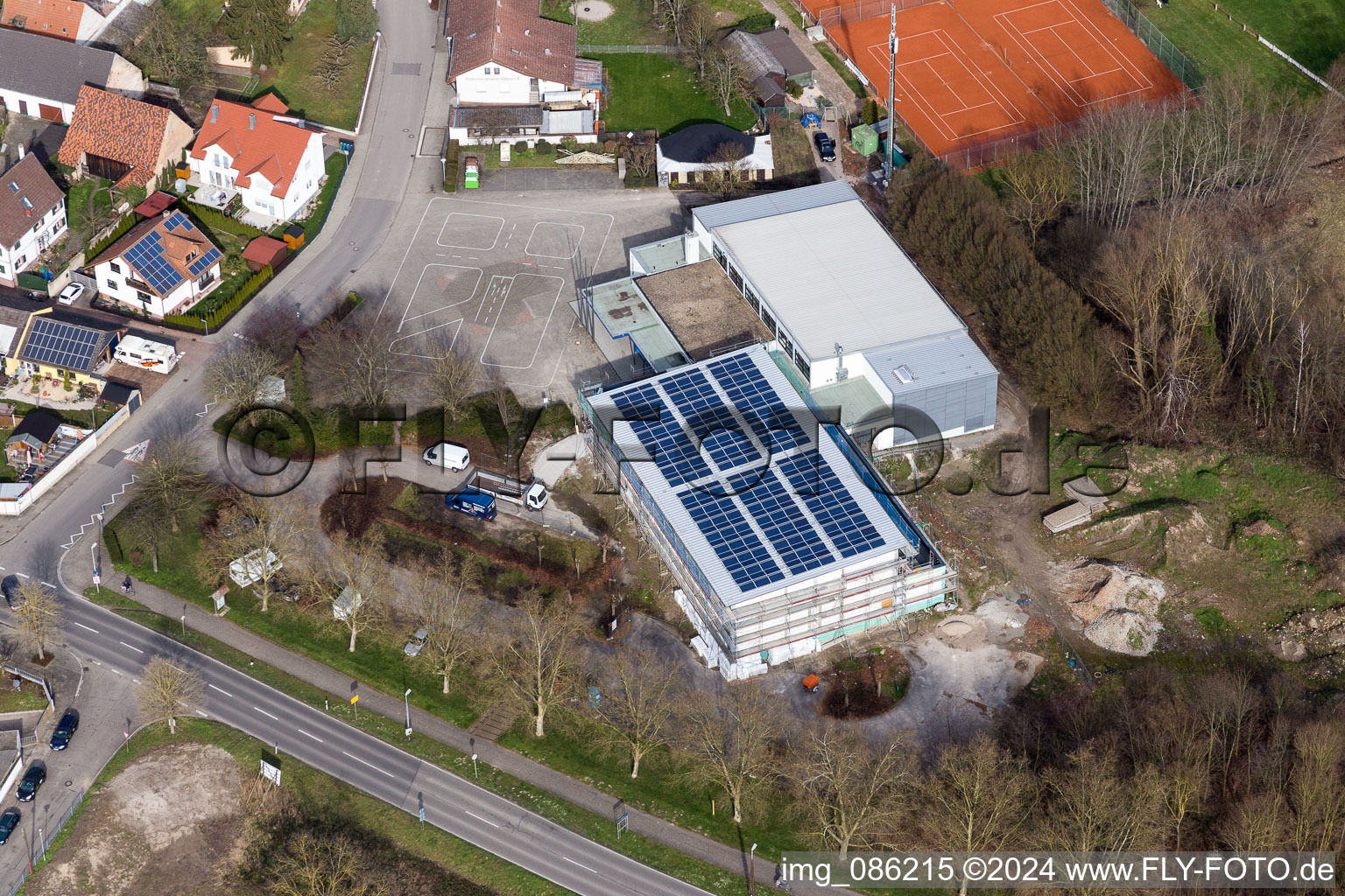 Building of the indoor arena Pfinzhalle in the district Russheim in Dettenheim in the state Baden-Wurttemberg, Germany