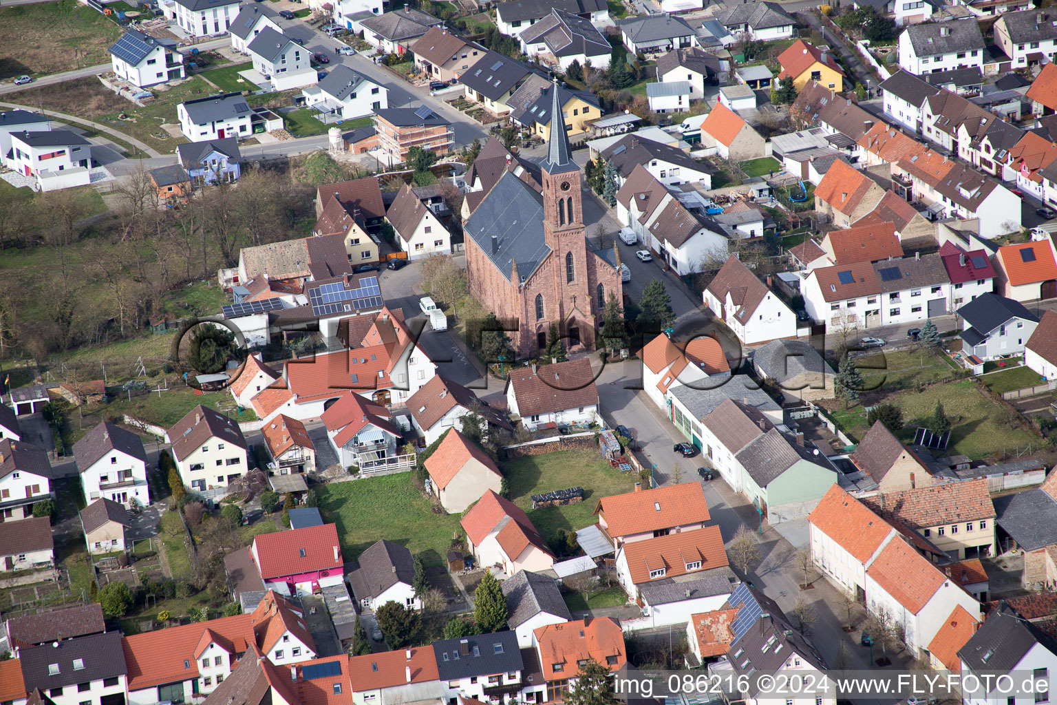 Church in the district Rußheim in Dettenheim in the state Baden-Wuerttemberg, Germany