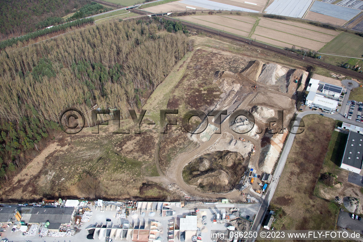 District Neudorf in Graben-Neudorf in the state Baden-Wuerttemberg, Germany from above