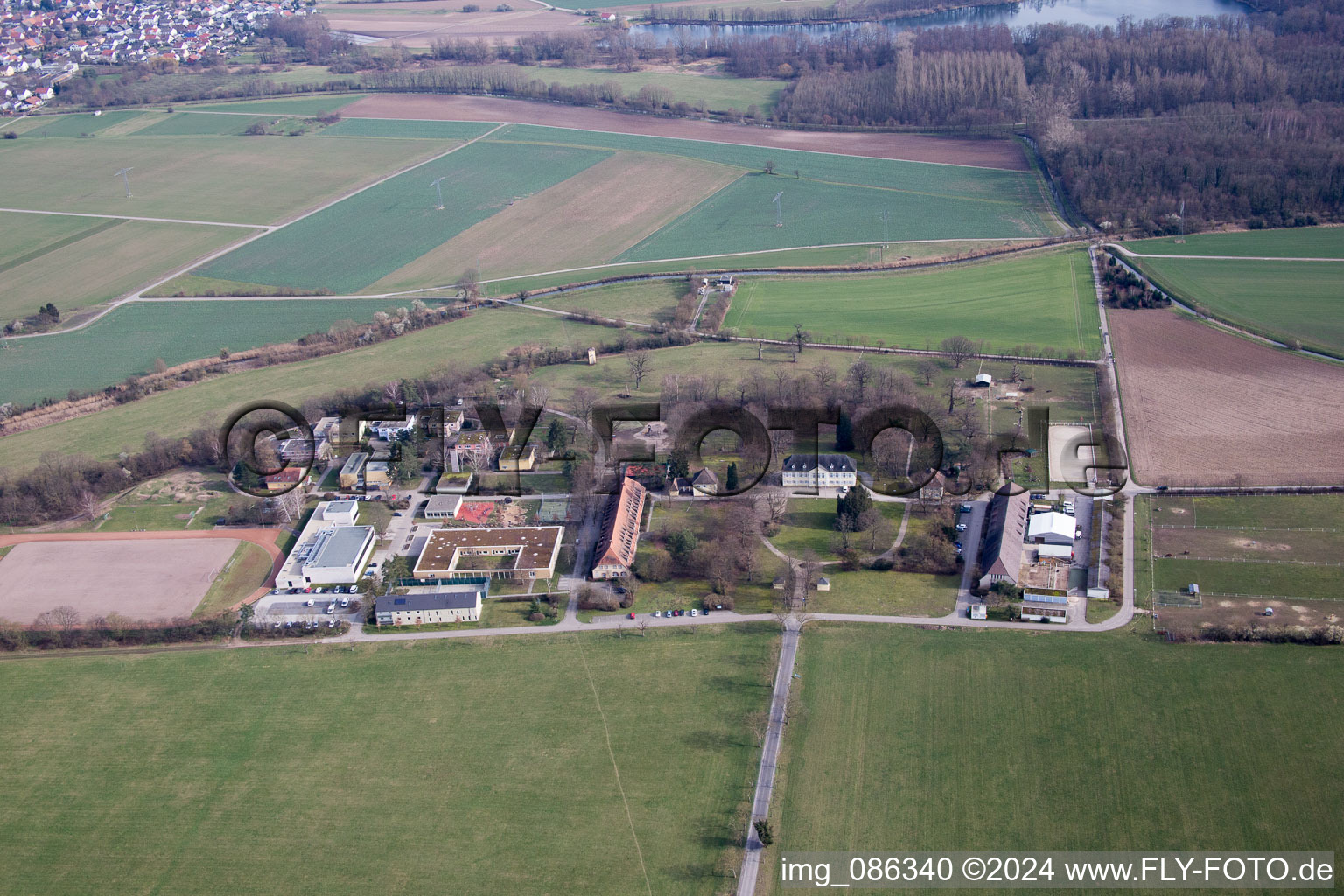 Buildings of the Youth Home Jugendeinrichtung Schloss Stutensee GgmbH in Stutensee in the state Baden-Wurttemberg, Germany