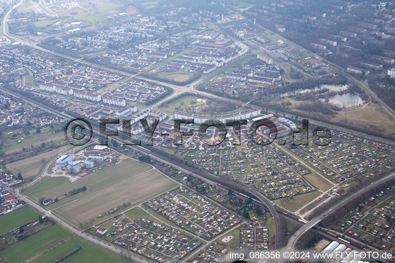 Jenaer Street in the district Hagsfeld in Karlsruhe in the state Baden-Wuerttemberg, Germany