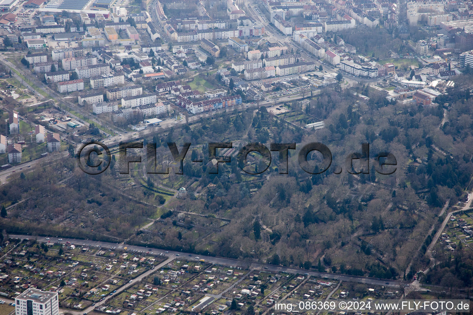 Main Cemetery in the district Oststadt in Karlsruhe in the state Baden-Wuerttemberg, Germany