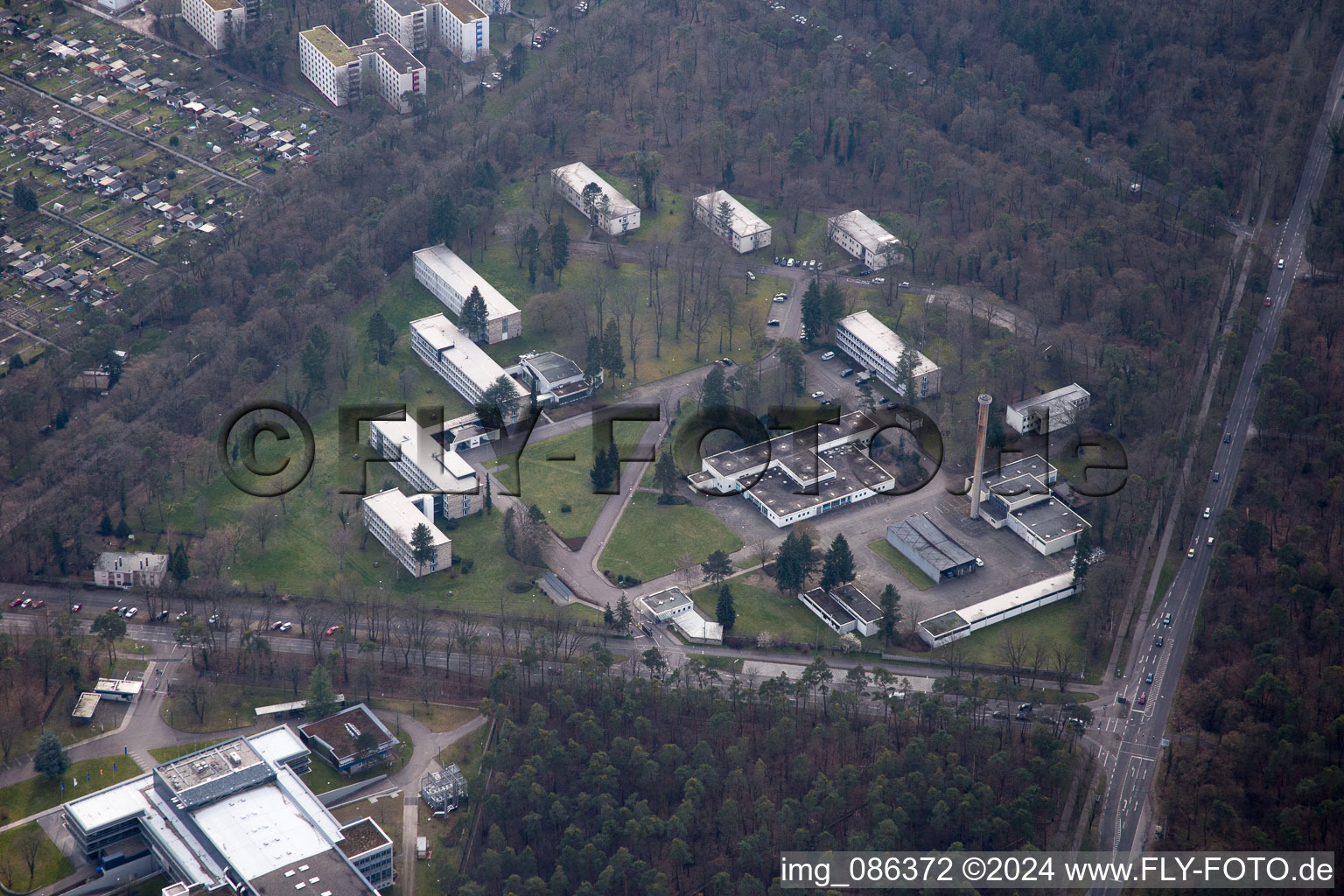 District Oststadt in Karlsruhe in the state Baden-Wuerttemberg, Germany from the drone perspective