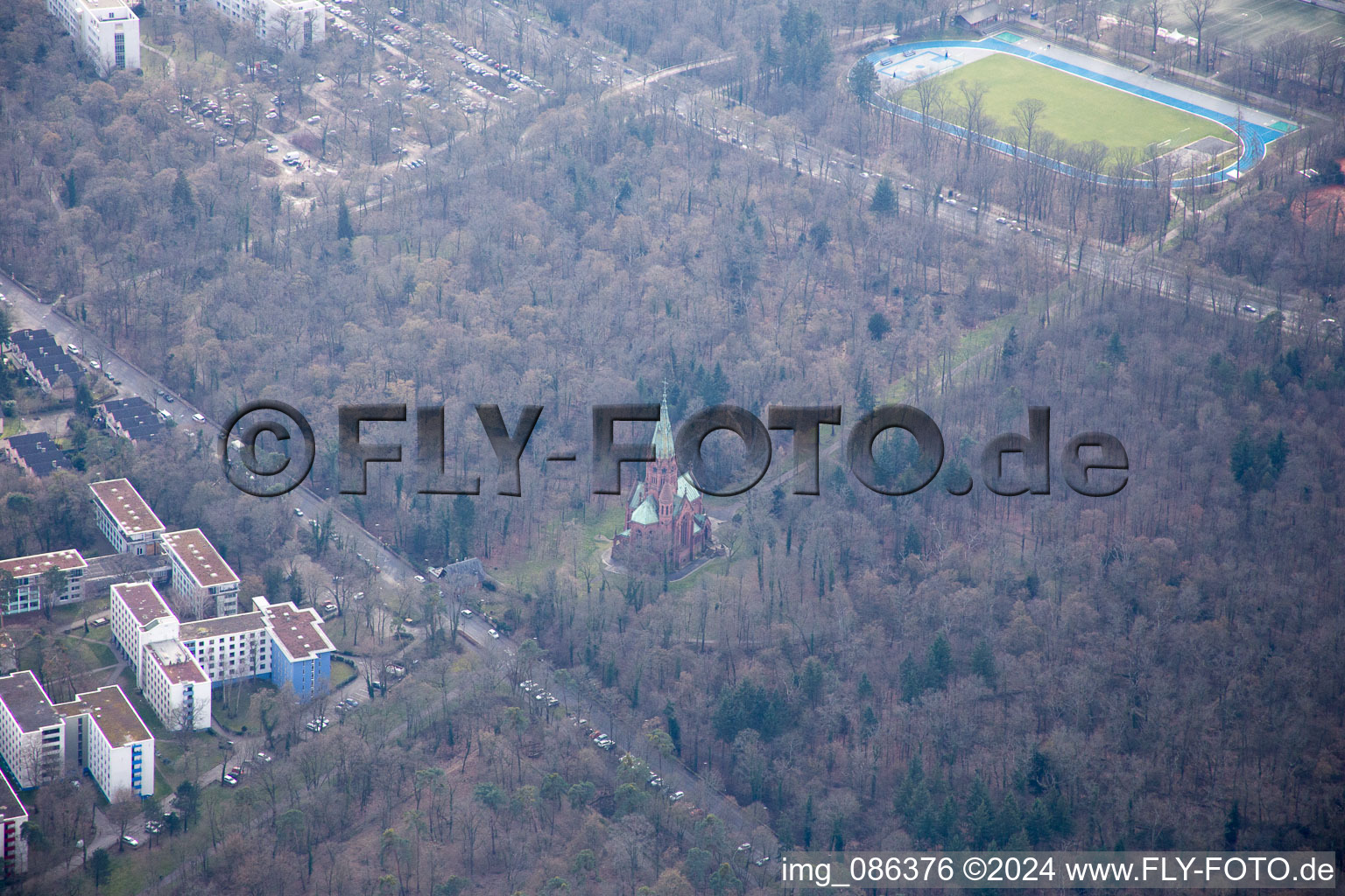 District Oststadt in Karlsruhe in the state Baden-Wuerttemberg, Germany from a drone